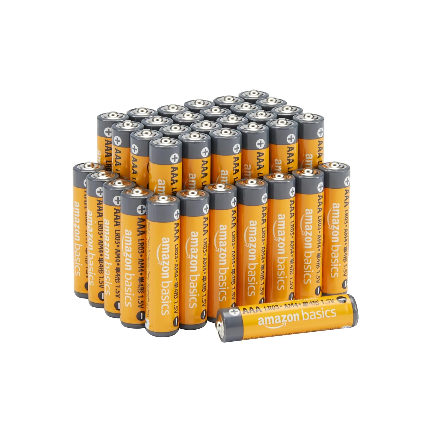 Amazon Basics AAA Long-Lasting Alkaline Batteries, 36-Count, 1.5 Volt