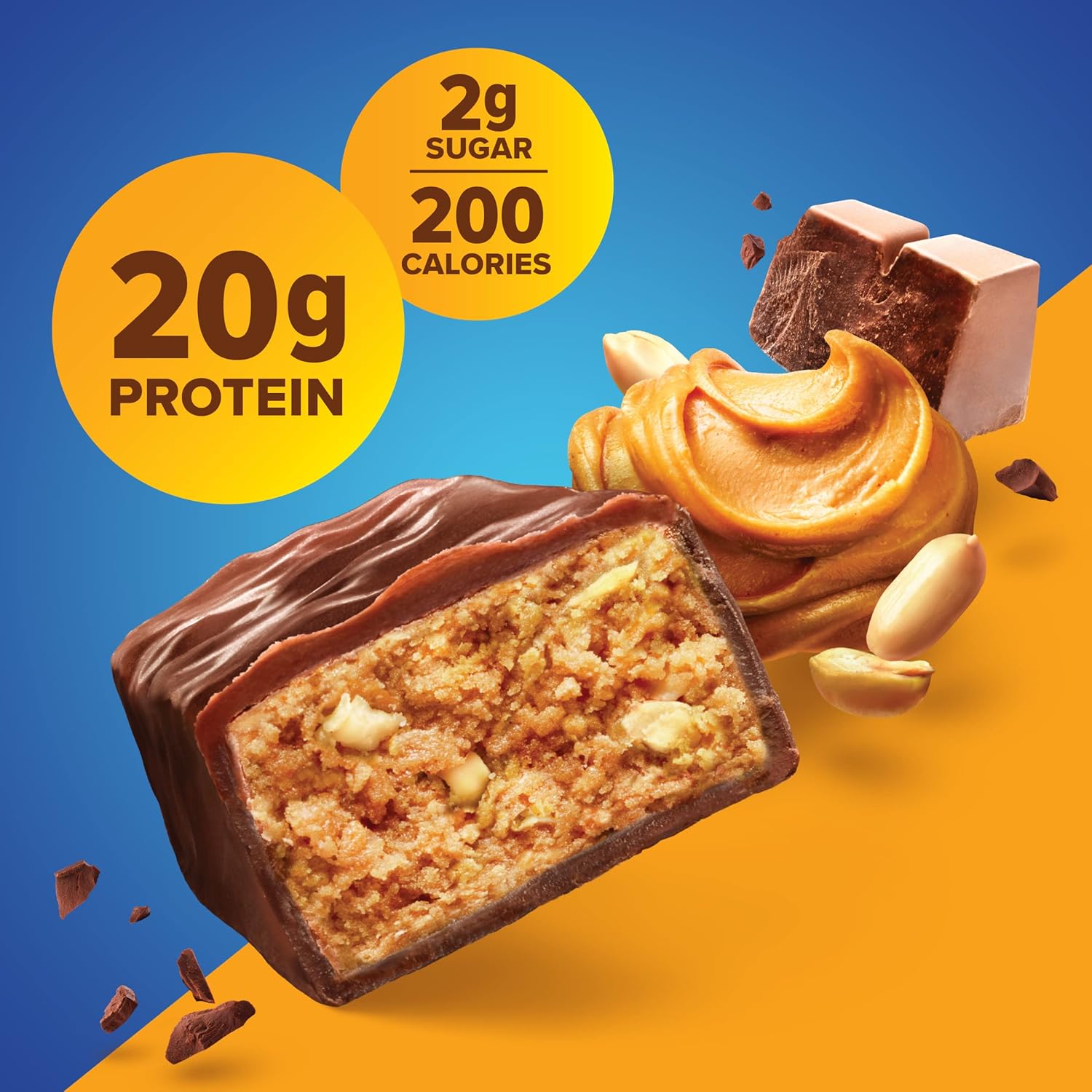 Pure Protein Chocolate Peanut Butter Protein Bars ‰ÛÒ 20g Protein, 3g Sugar