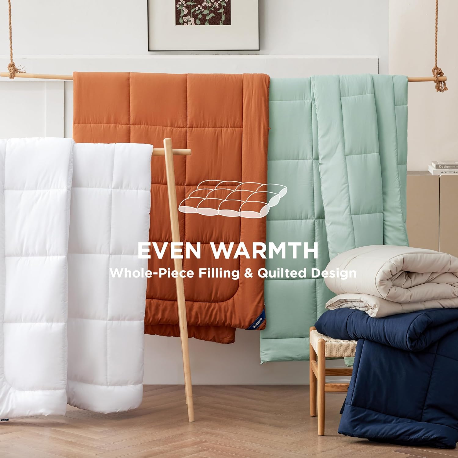 Bedsure Comforter Duvet Insert - Quilted Comforters Queen Size, All Season