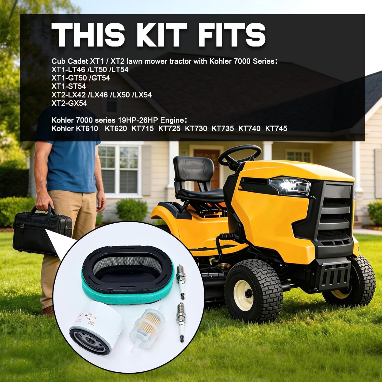 7000 Maintenance Kit 32 083 09-S Air Filter for Kohler 32 883 09-S1 KT715