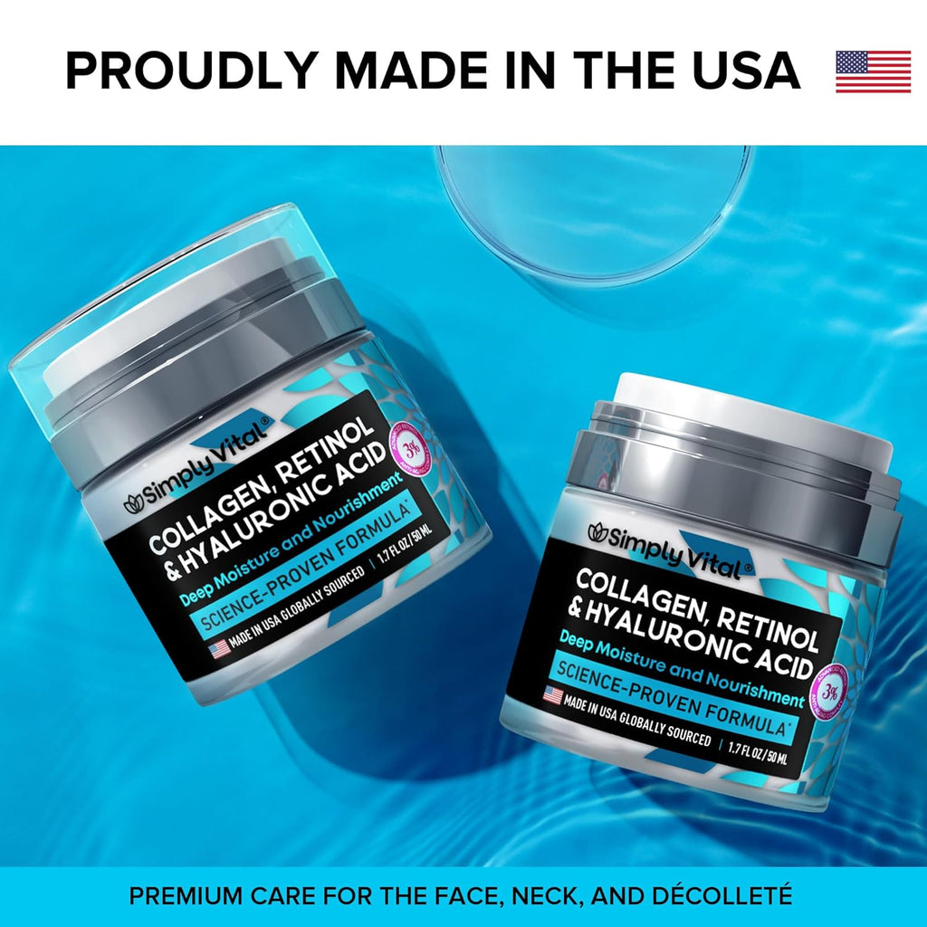 Anti-Aging Face Moisturizer with Retinol, Collagen & Hyaluronic Acid - Made