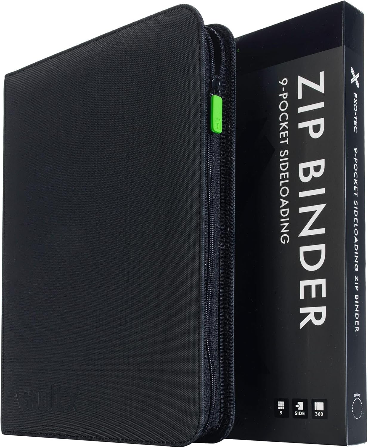 Vault X 9 Pocket Trading Card Zip Binder, 360 Cards, Premium Exo-Tec Album