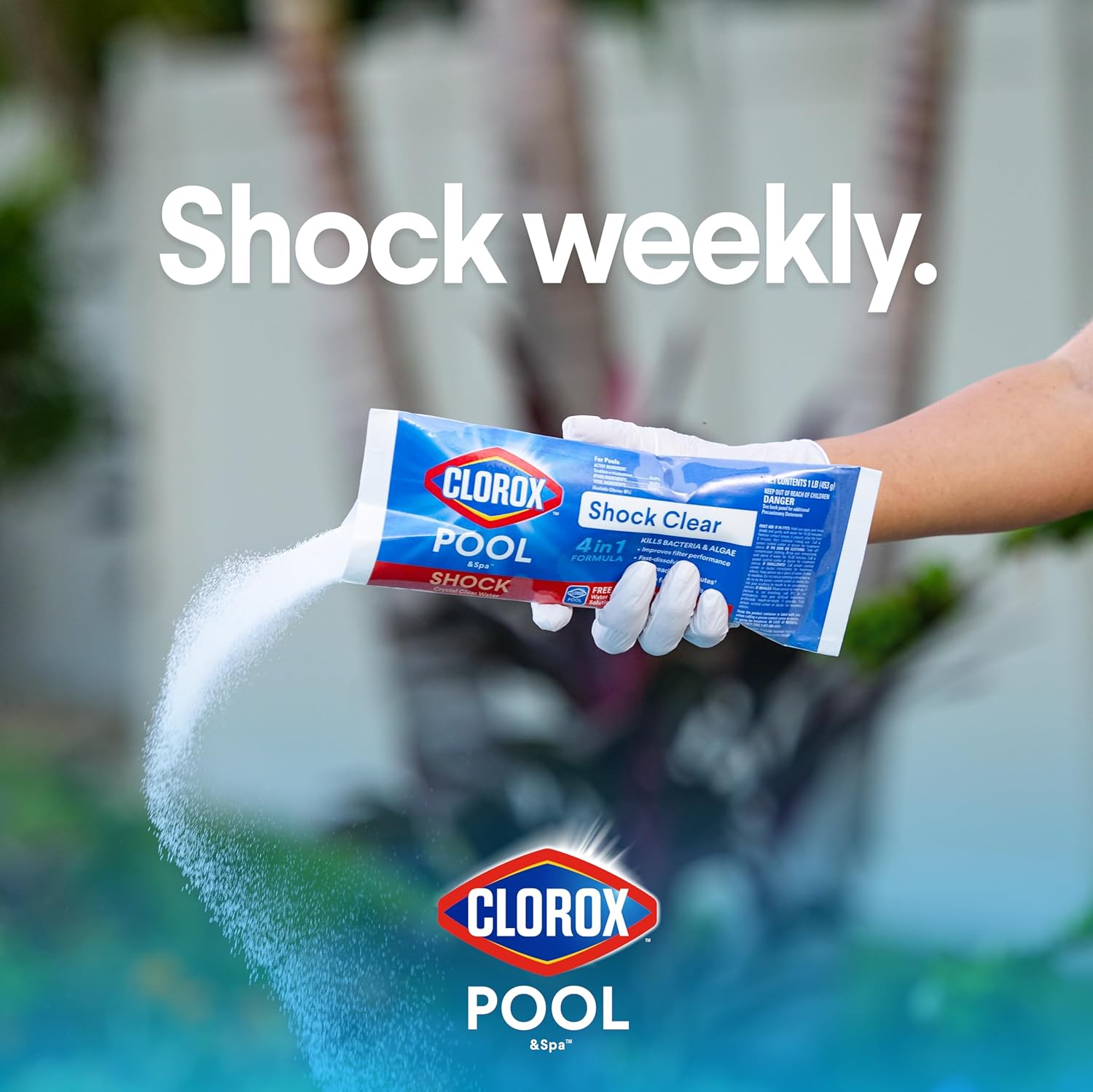 Cloroxå¨ Pool&Spa‰ã¢ Shock Clear, for Crystal Clear Swimming Pool Water, Swim-ready in 15 minutes, Suitable for vinyl pools (6-Pack)