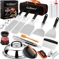 Grilliance 27pcs Griddle Accessories Kit for Blackstone, Professional Hibachi Flat Top Grill Tools, Enlarged Spatula Gift Set with Basting Cover•?ÎBurger Press Patty Maker for Outdoor BBQ Teppanyaki