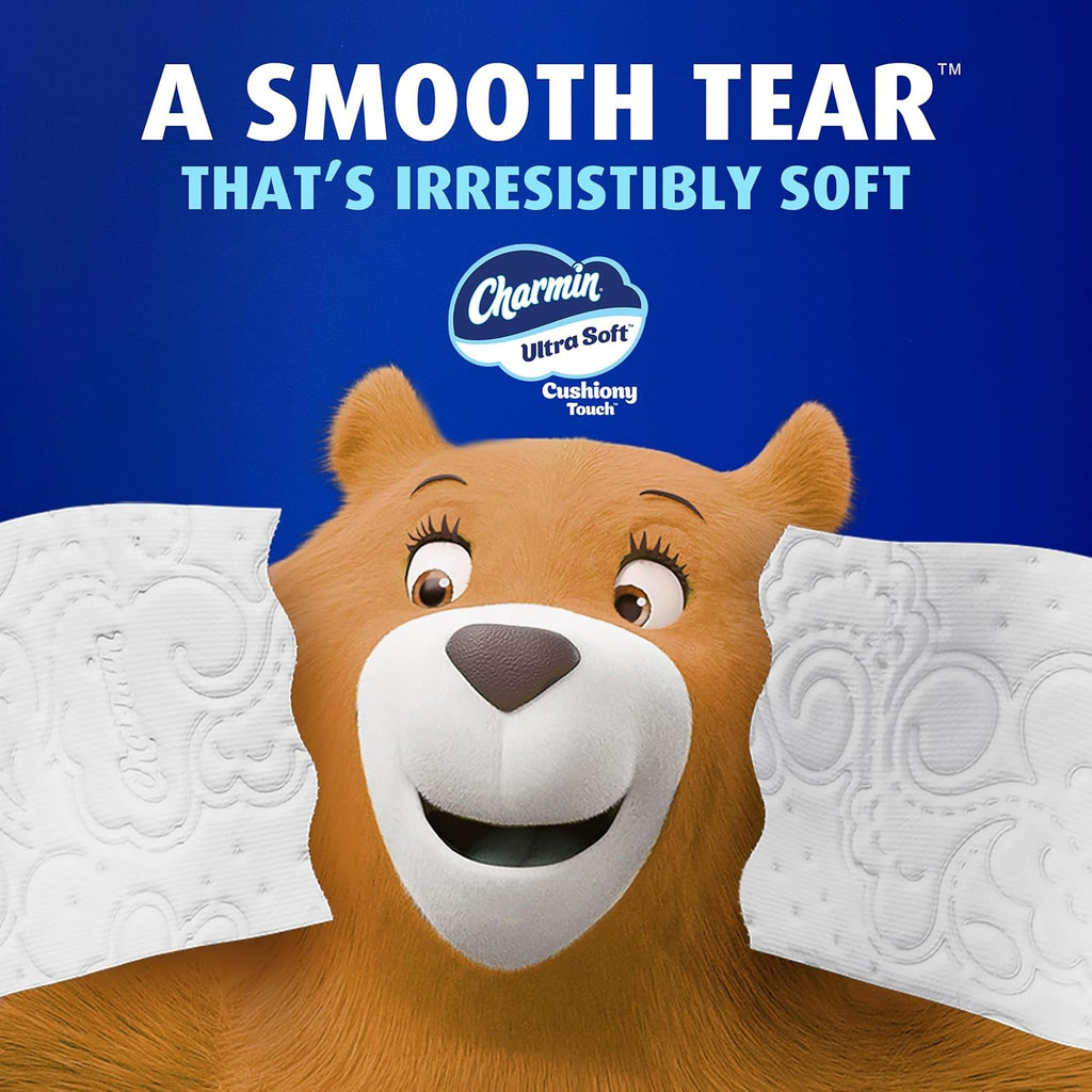 Charmin Ultra Soft Cushiony Touch Toilet Paper, 24 Family Mega = 123 Regular