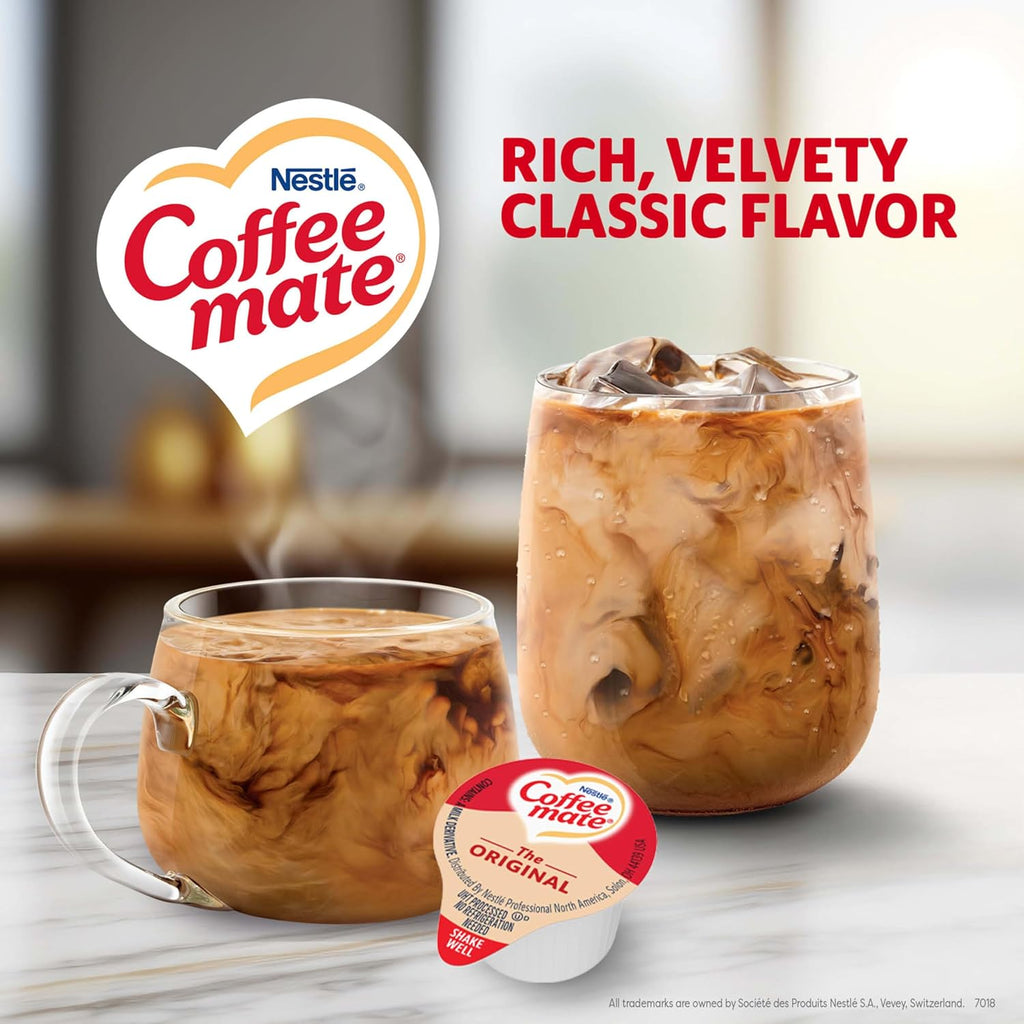 Nestle Coffee mate Coffee Creamer, Original, Liquid Creamer Singles, Non Dairy, No Refrigeration, 0.375 fl oz Tubs (Pack of 180)