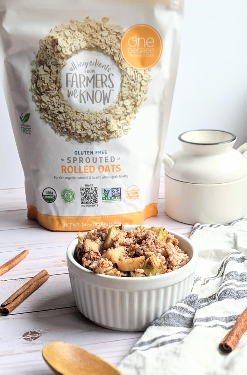 One Degree Organic Foods, Gluten Free Sprouted Rolled Oats, 2.27kg/5 lbs.