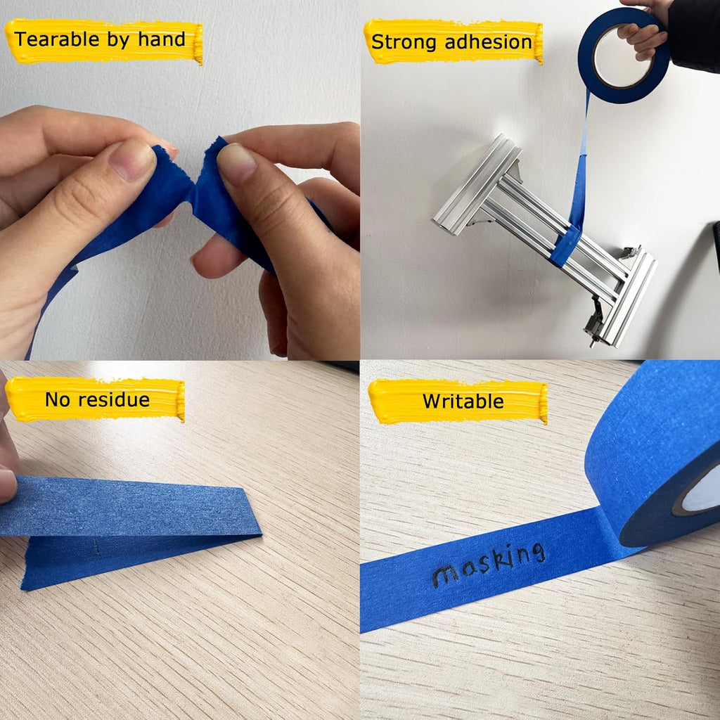 4 Rolls Premium Painters Tape, Blue Tape, Masking Tape, Paint Tape for