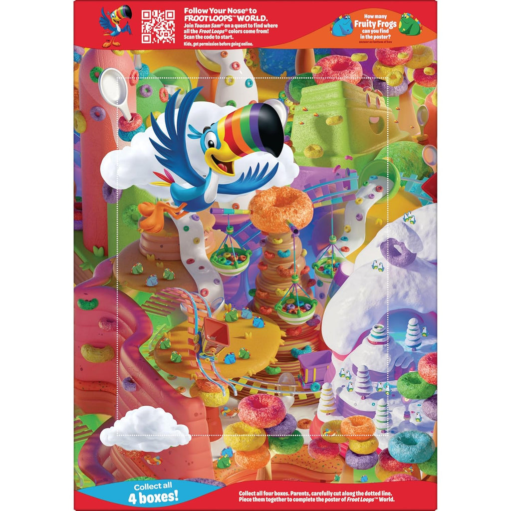 Kellogg's Froot Loops Breakfast Cereal, Good Source of Fiber, 15g Whole