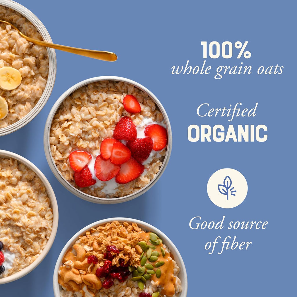 Bob's Red Mill Organic Extra Thick Rolled Oats, 32oz (Pack of 4) - Non GMO