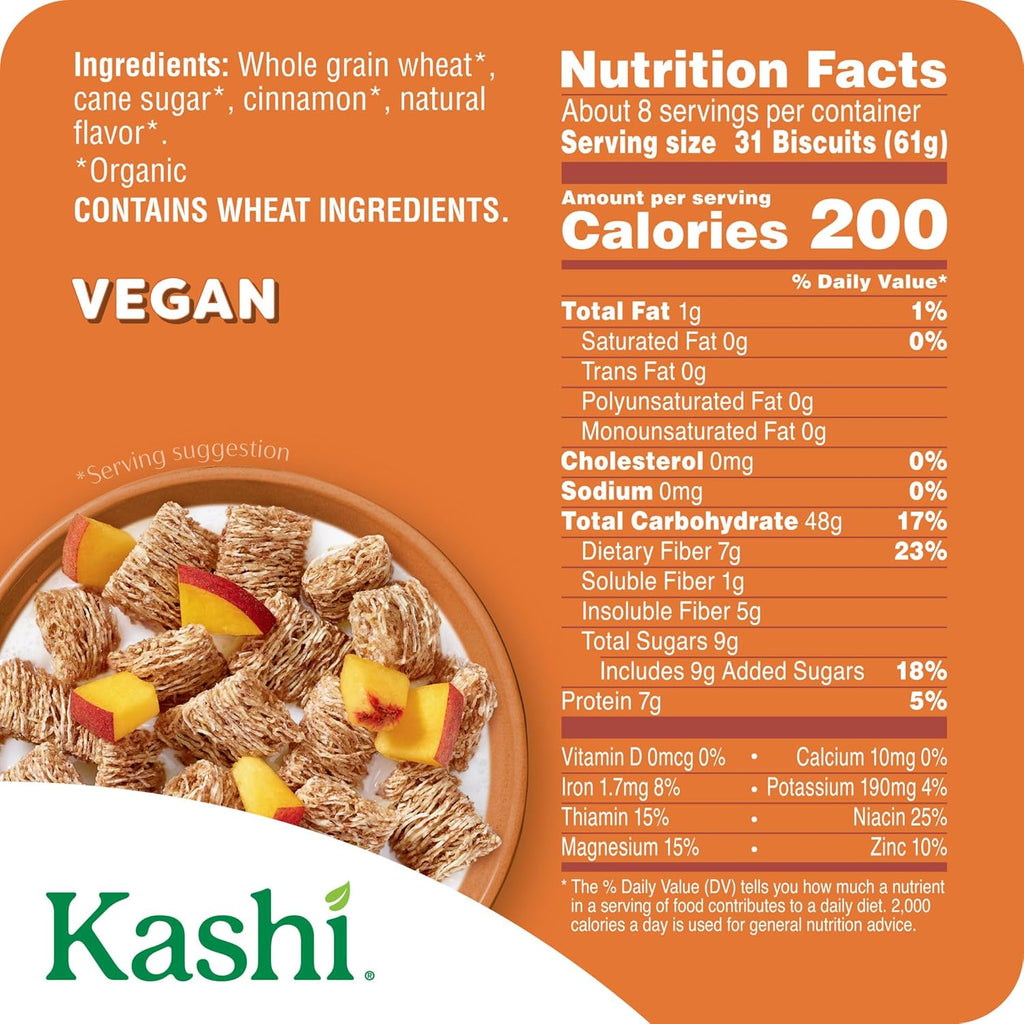 Kashi Breakfast Cereal, Organic, Whole Grain, Cinnamon Harvest, 18oz Box (1
