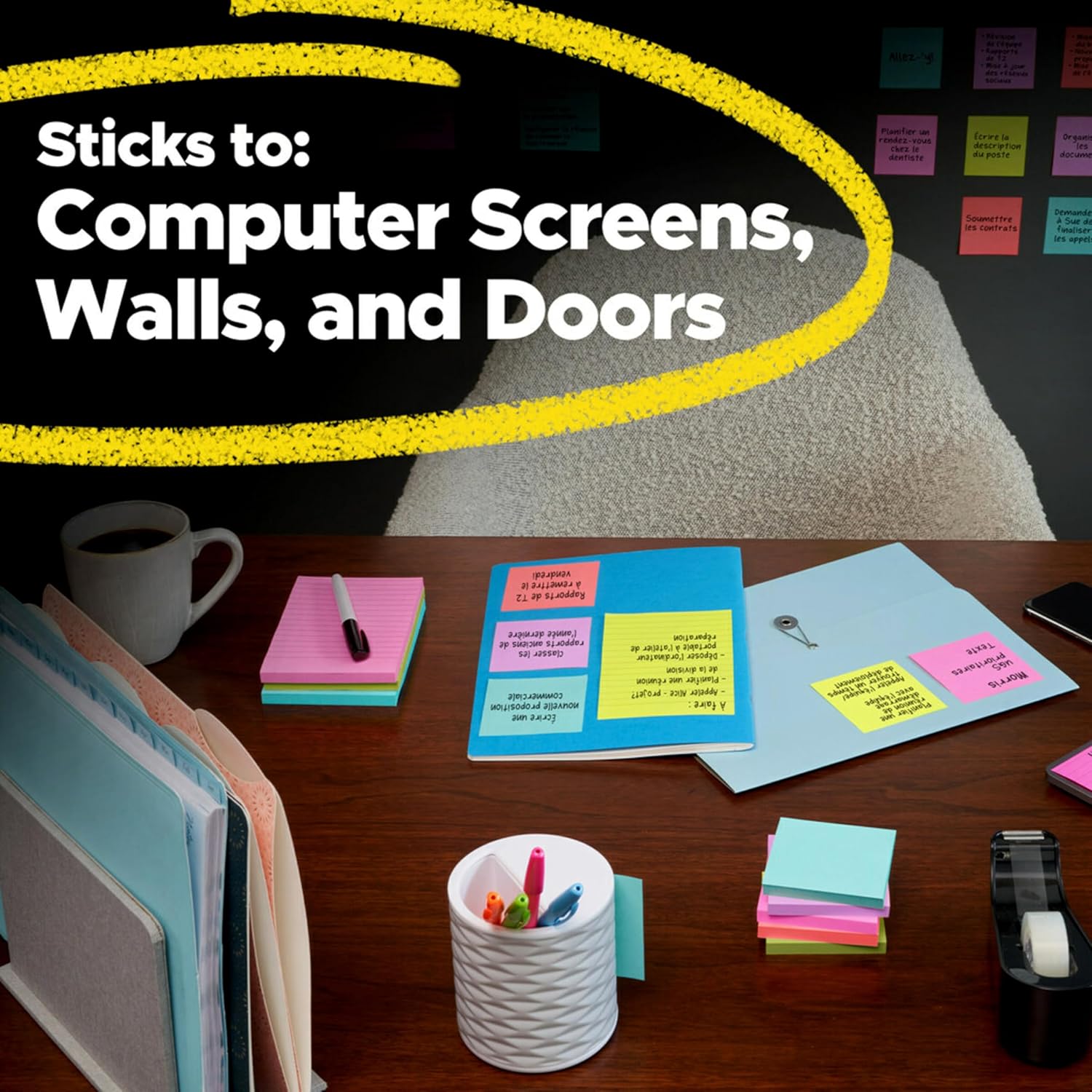 Post-it Super Sticky Notes, 24 Sticky Note Pads, 3 x 3 in., School Supplies