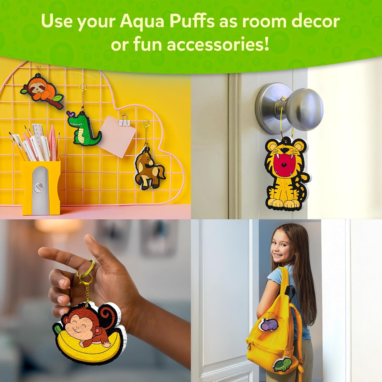 Skillmatics Aqua Puffs - 3D Art Kit, Animals, Mess-Free Paint by Number Craft