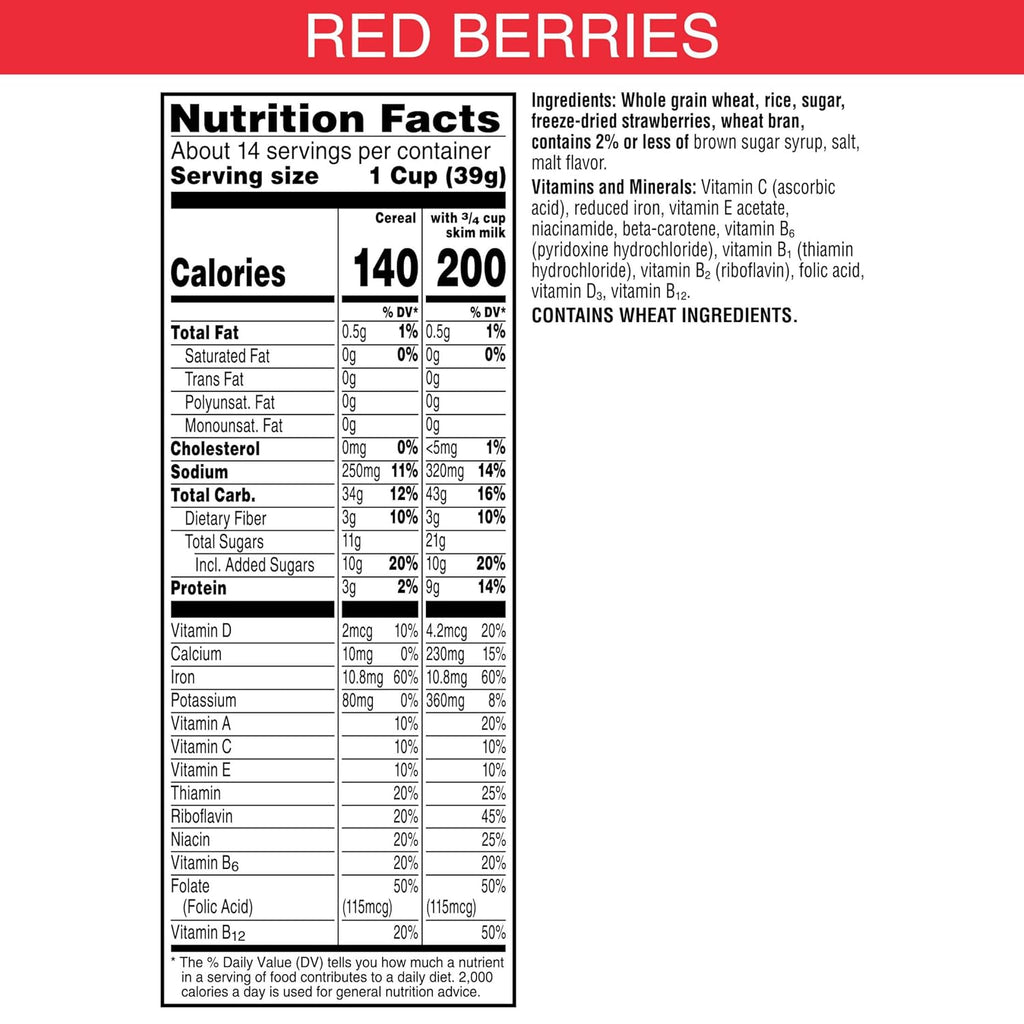Kellogg's Special K Red Berries Breakfast Cereal, Good Source of Fiber, Giant