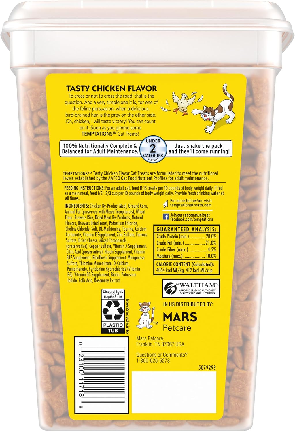 Temptations Cat Treats Classic Crunchy and Soft Cat Treats, Tasty Chicken
