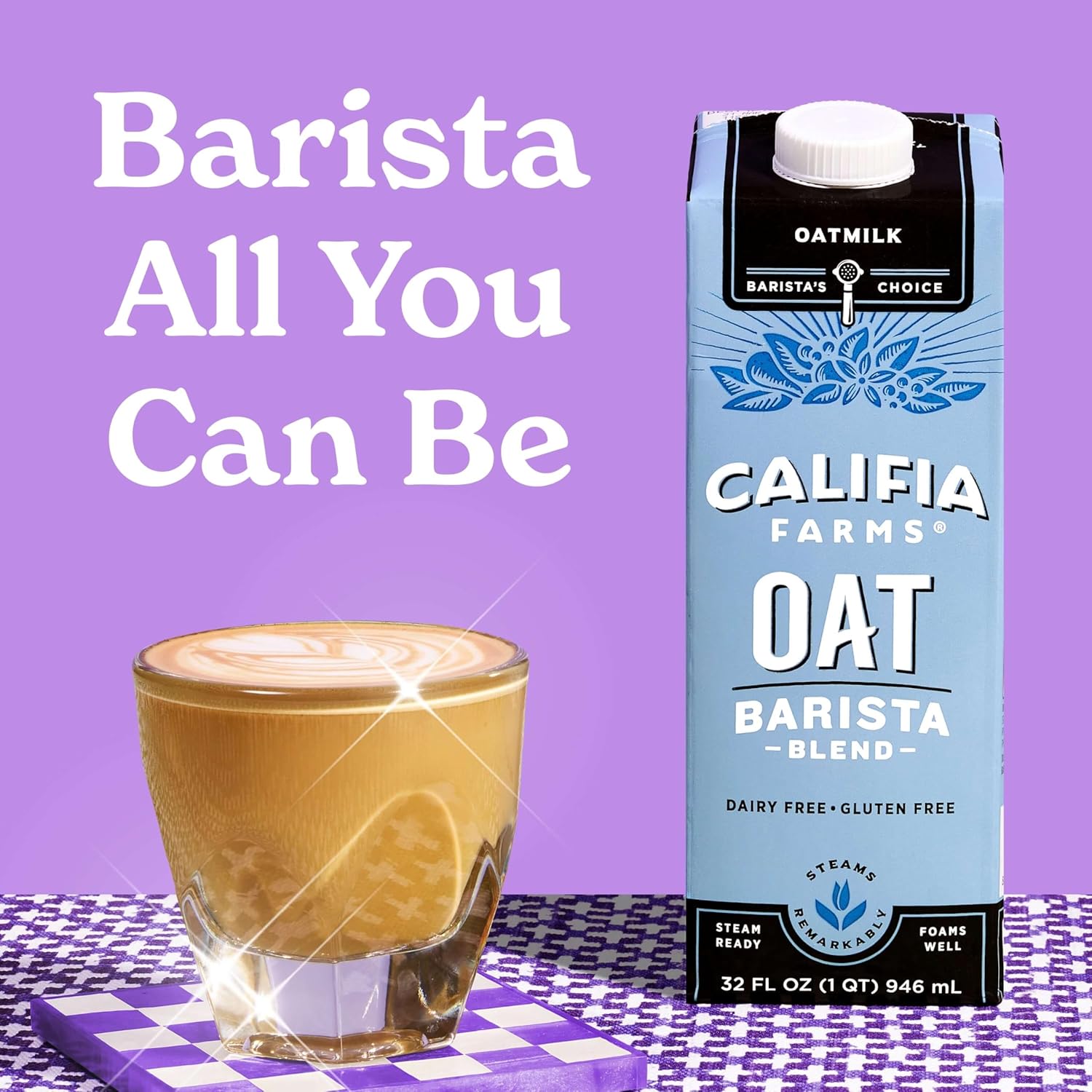 Califia Farms - Oat Barista Blend Oat Milk, 32 Oz (Pack of 6), Shelf Stable