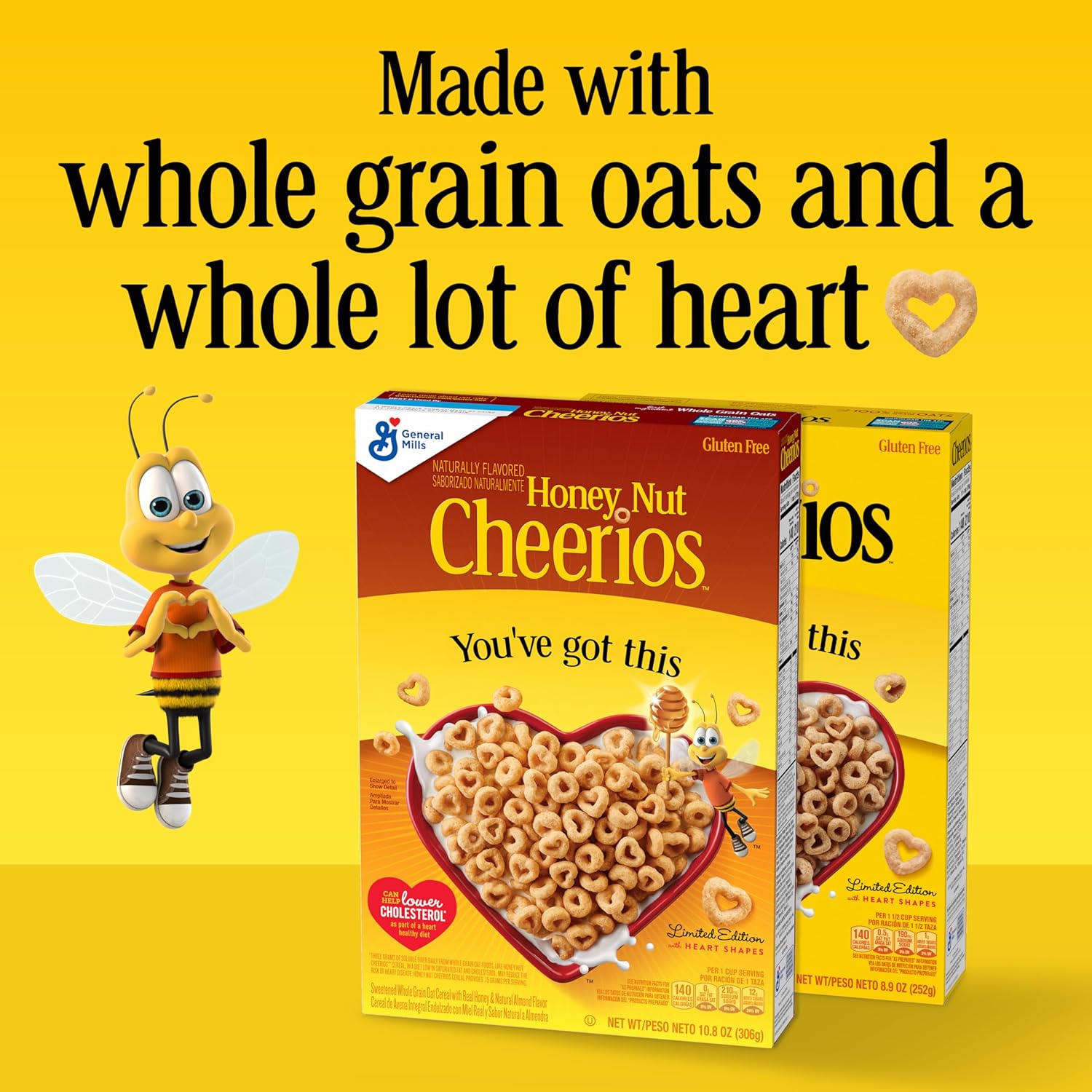 Honey Nut Cheerios, Heart Healthy Gluten Free Breakfast Cereal with Whole