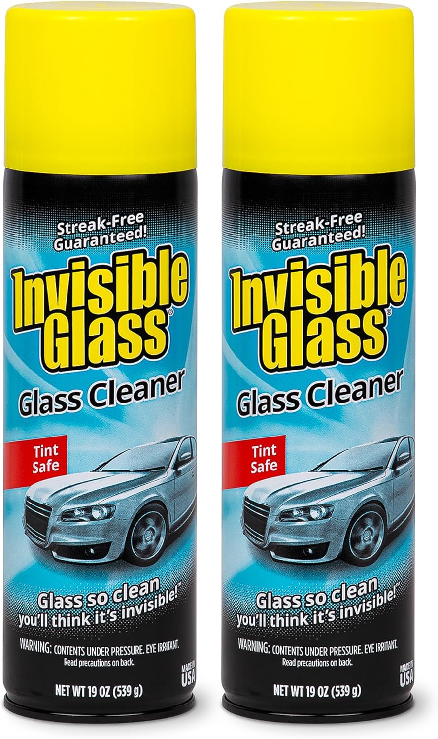 Invisible Glass 91164-2PK Premium Aerosol Glass Cleaner Spray for Car Windshields and Windows, Automotive and Home Window Cleaner, Streak-Free, Ammonia-Free, Tint-Safe ‰ÛÒ 19 oz (Pack of 2)