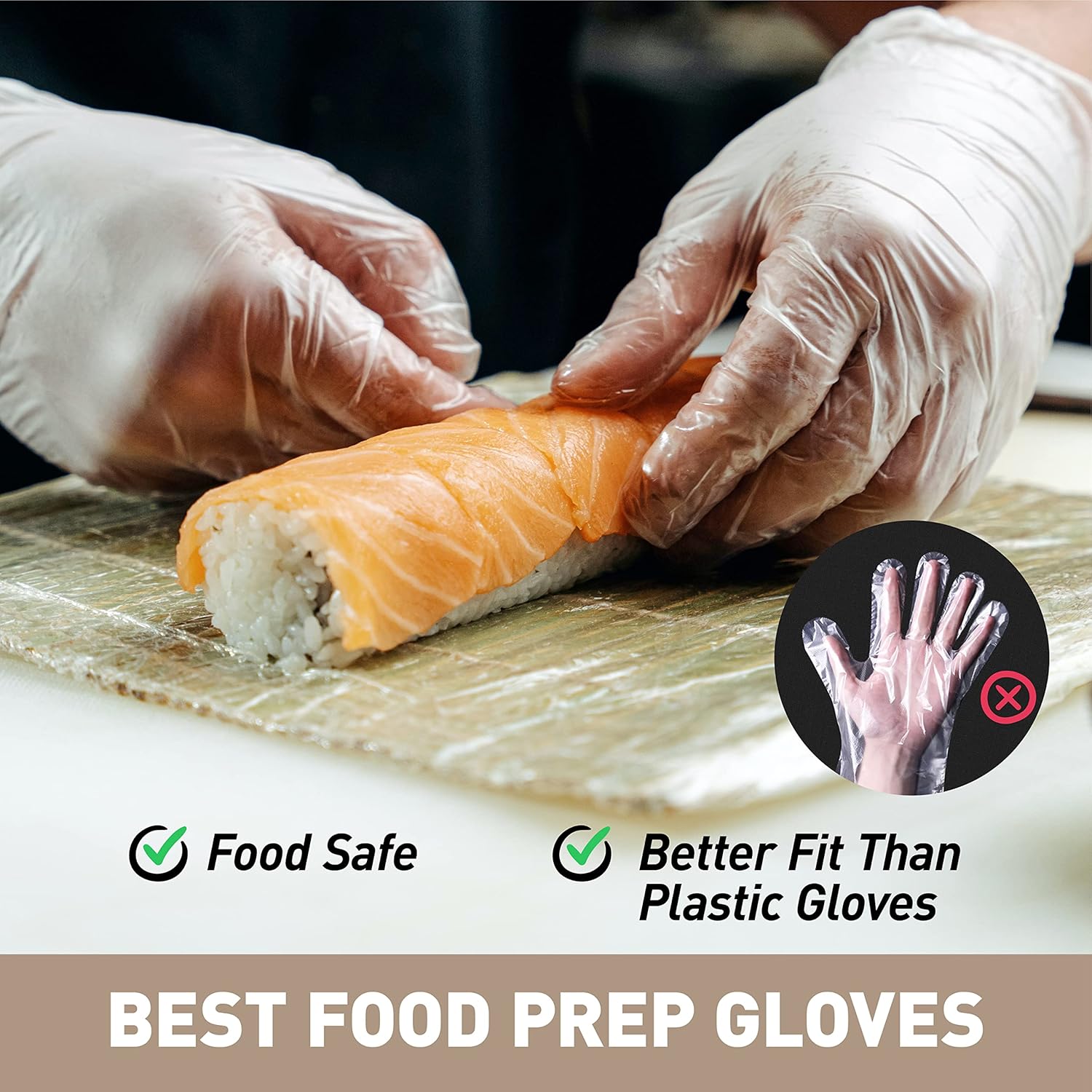 OKIAAS Disposable Gloves M, Food Safe