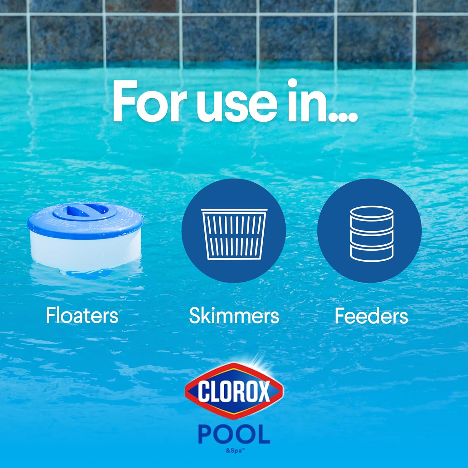 Clorox Pool&Spa XTRABLUE 3‰۝ Chlorinating Tablets, Individually Wrapped, Kills Bacteria & Stops Algae (5 LB)