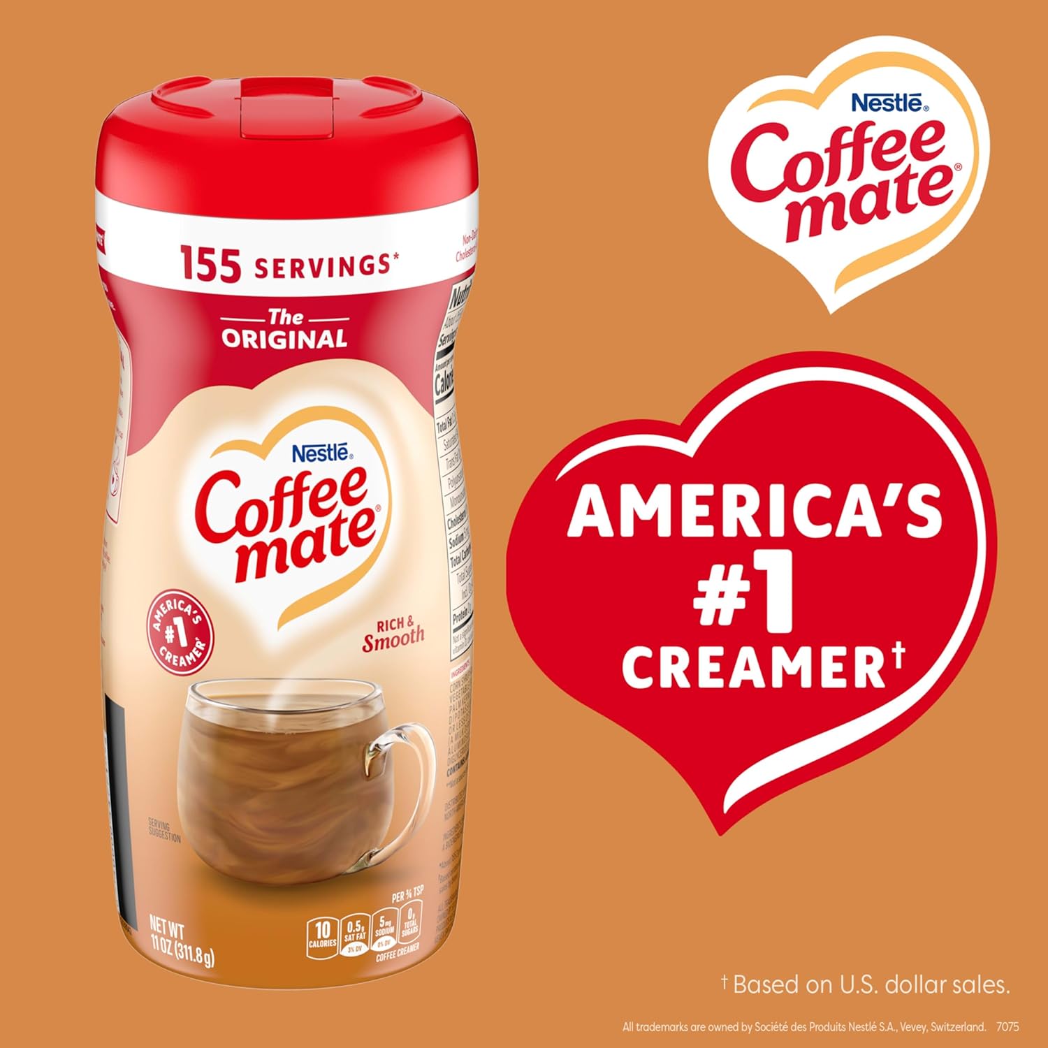 Nestle Coffee mate Coffee Creamer, Original, Powder Creamer, 11 oz Canister