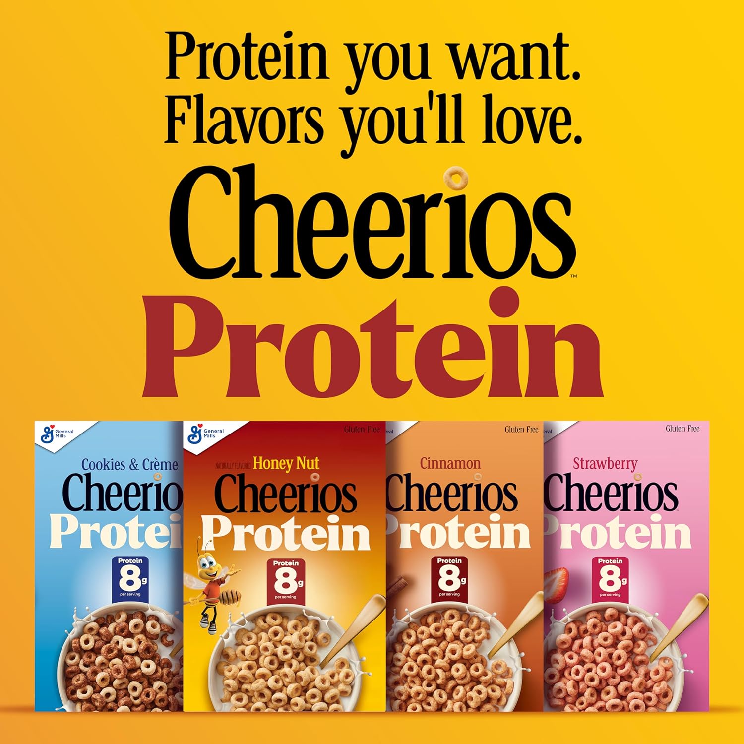 Cheerios Protein Cereal, Cinnamon, 8g Protein, Family Size, 15 oz
