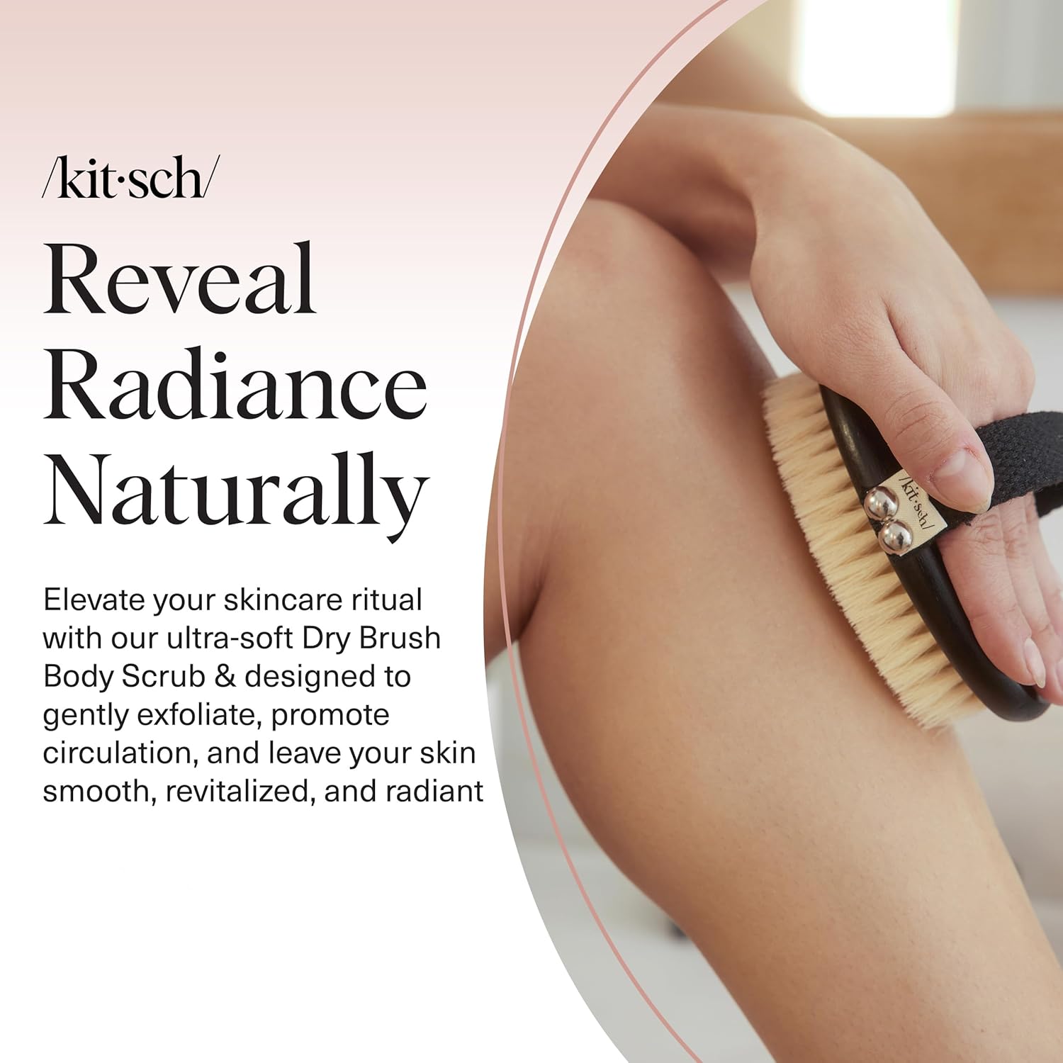 Kitsch Dry Brushing Body Brush for Lymphatic Drainage- Soft Bristles Shower