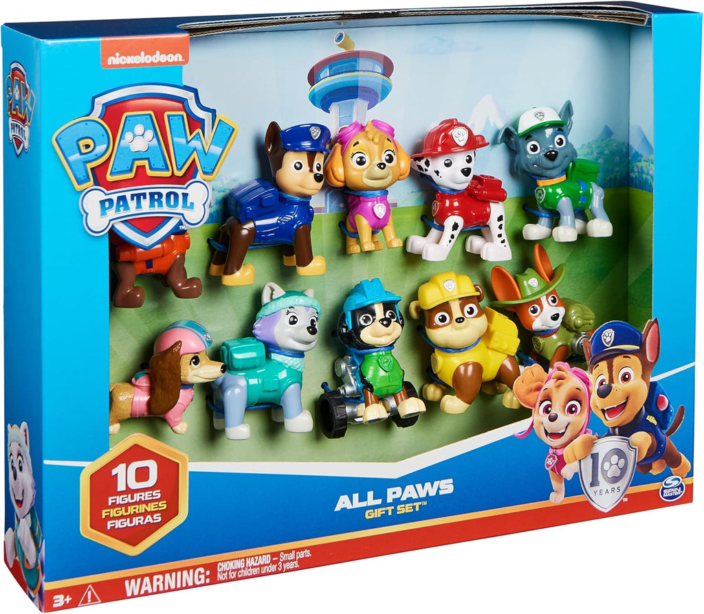 Paw Patrol, 10th Anniversary, All Paws On Deck Toy Figures Gift Pack with 10