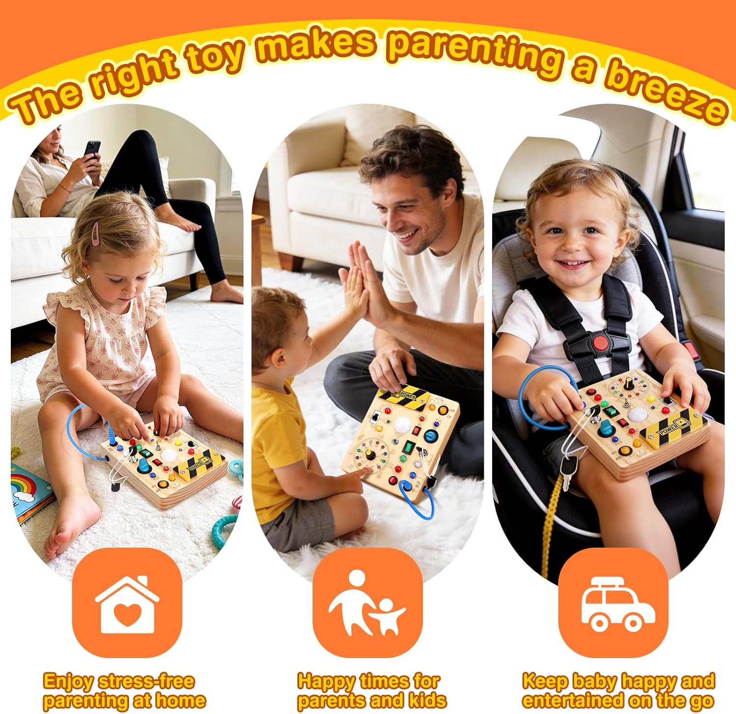 Grarain Busy Board for Toddlers - Montessori Educational Toy for 1-3 Year Old