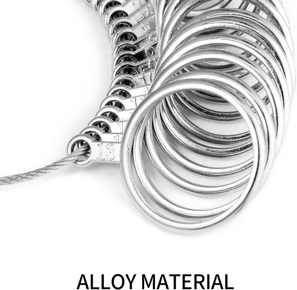 Bflaae Ring Sizer Measuring Tool Kit, 27 PCS Stainless Steel Measuring Ring