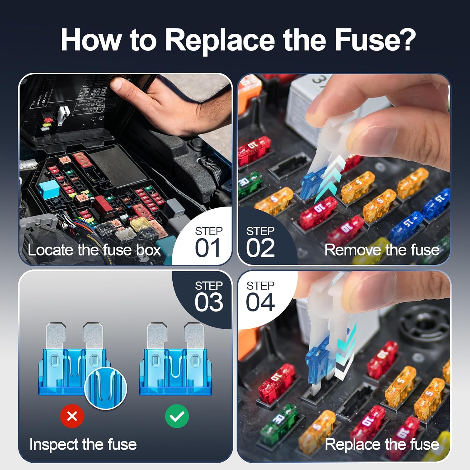 JOREST 300Pcs Car Fuse Assortment Kit, 160 Mini Blade Fuses Automotive + 90 Standard Auto Fuses + 50 Micro + Puller ‰ÛÒ Replacement for RV Camper Boat Truck (2Amp 3A 5A 7.5A 10A 15A 20A 25A 30A 35A 40A)