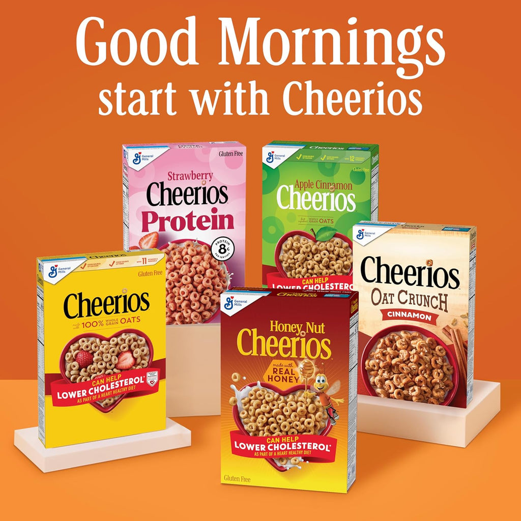 Honey Nut Cheerios, Heart Healthy Gluten Free Breakfast Cereal with Whole Grain Oats, Giant Size, 27.2 oz