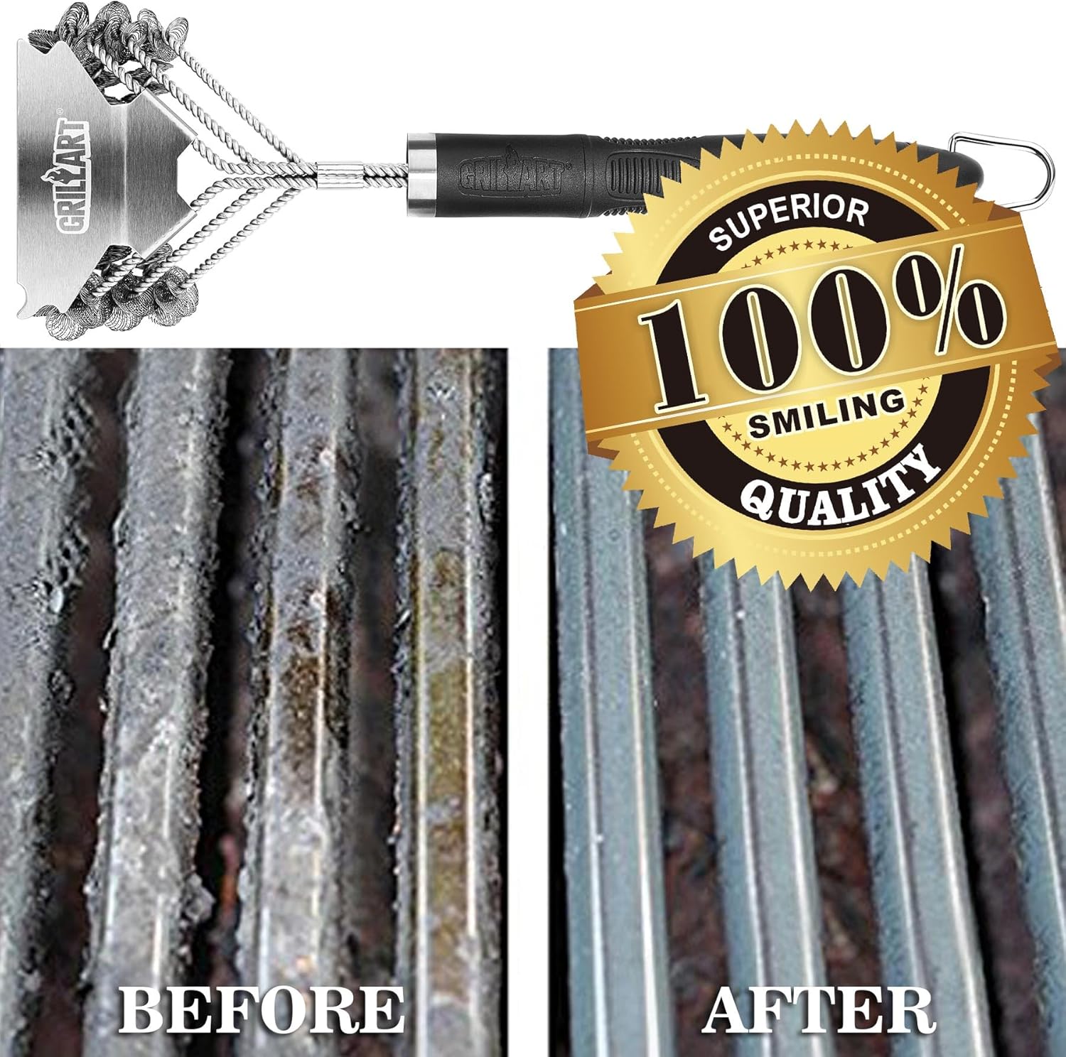 Grill Brush and Scraper Bristle Free ‰ÛÒ Safe BBQ Brush for Grill ‰ÛÒ 18''