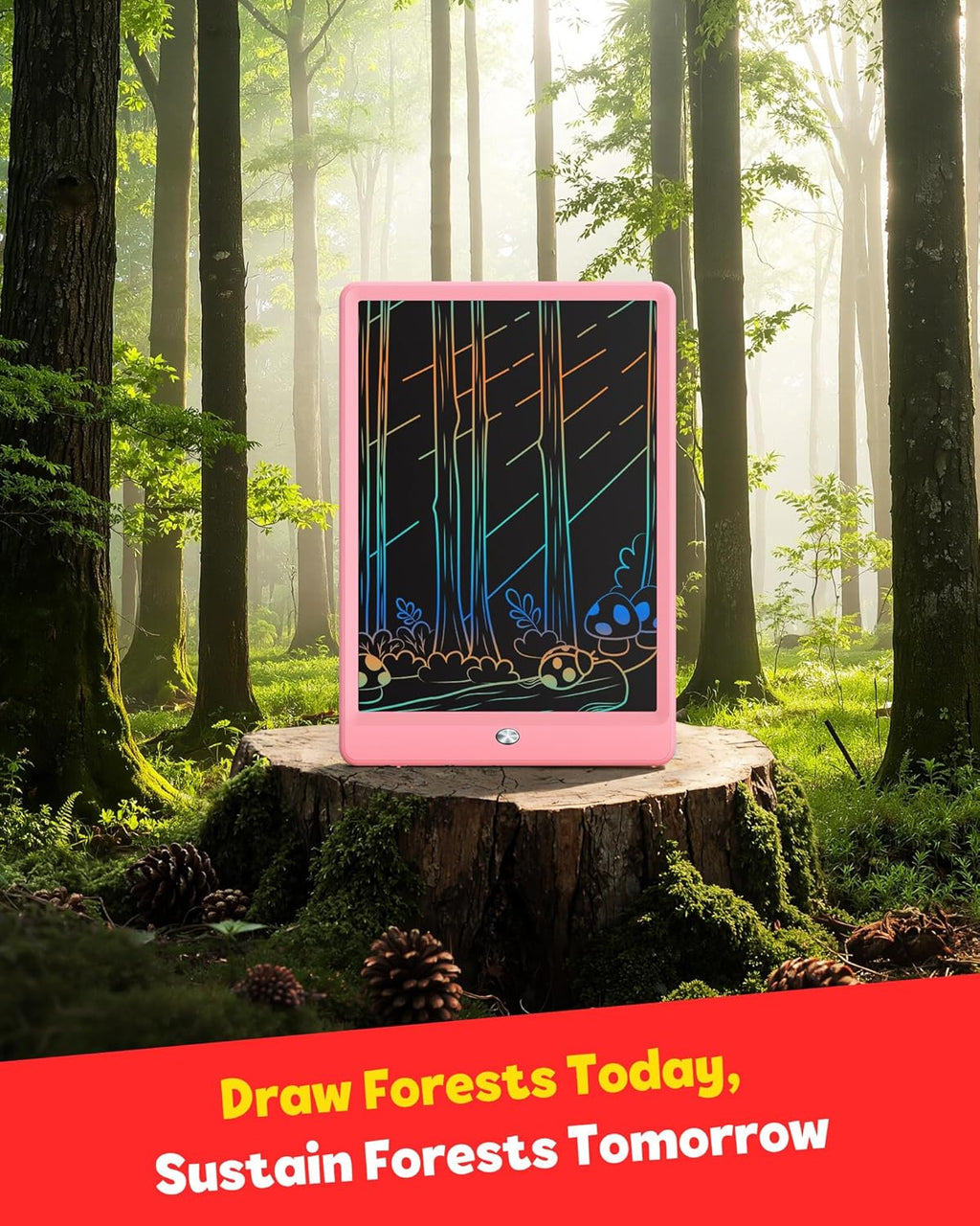 TEKFUN LCD Writing Tablet for Kids, 10-inch Coloring Drawing Pad, Mess Free