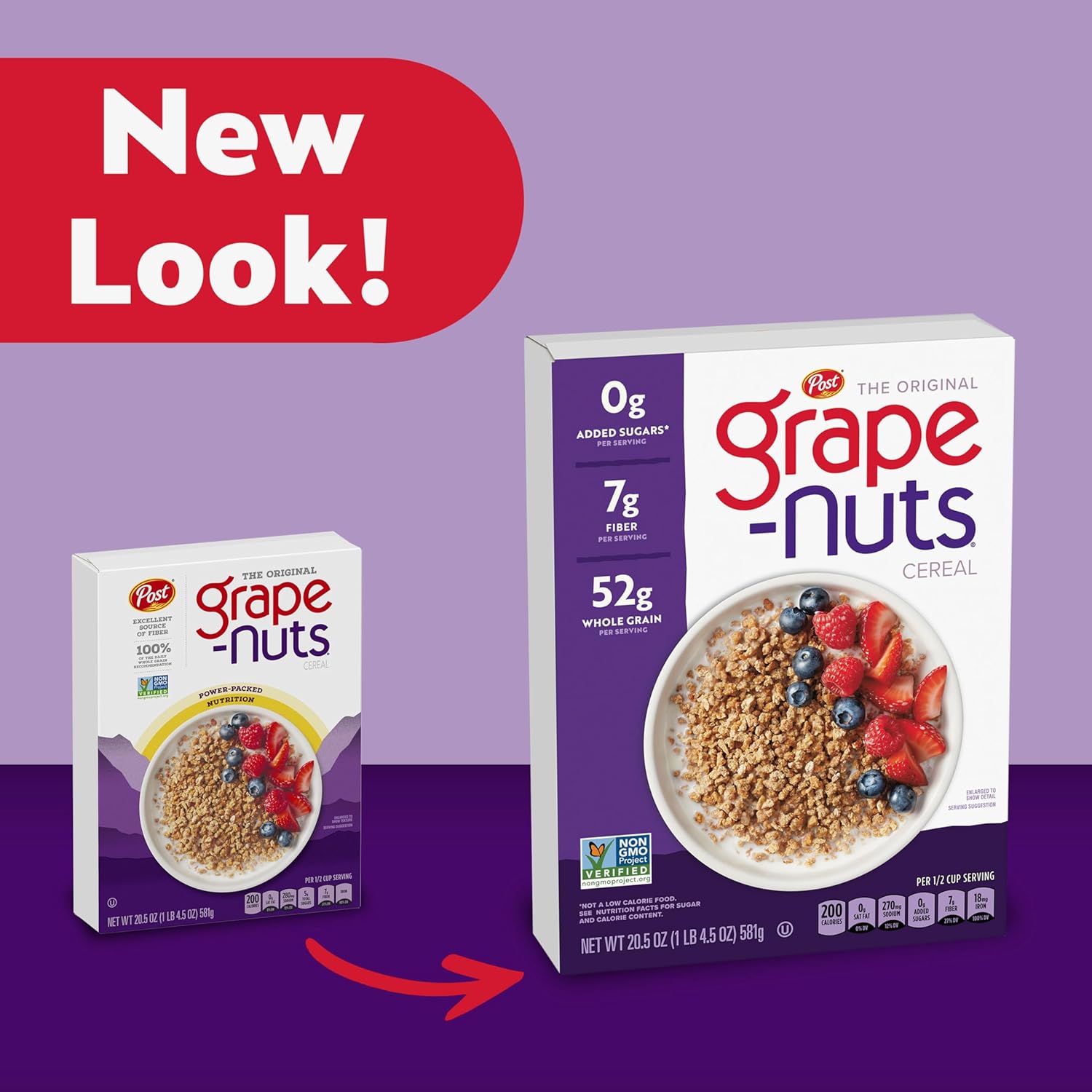 Grape-Nuts Original Cereal, Crunchy Whole Grain Wheat and Barley, Non-GMO