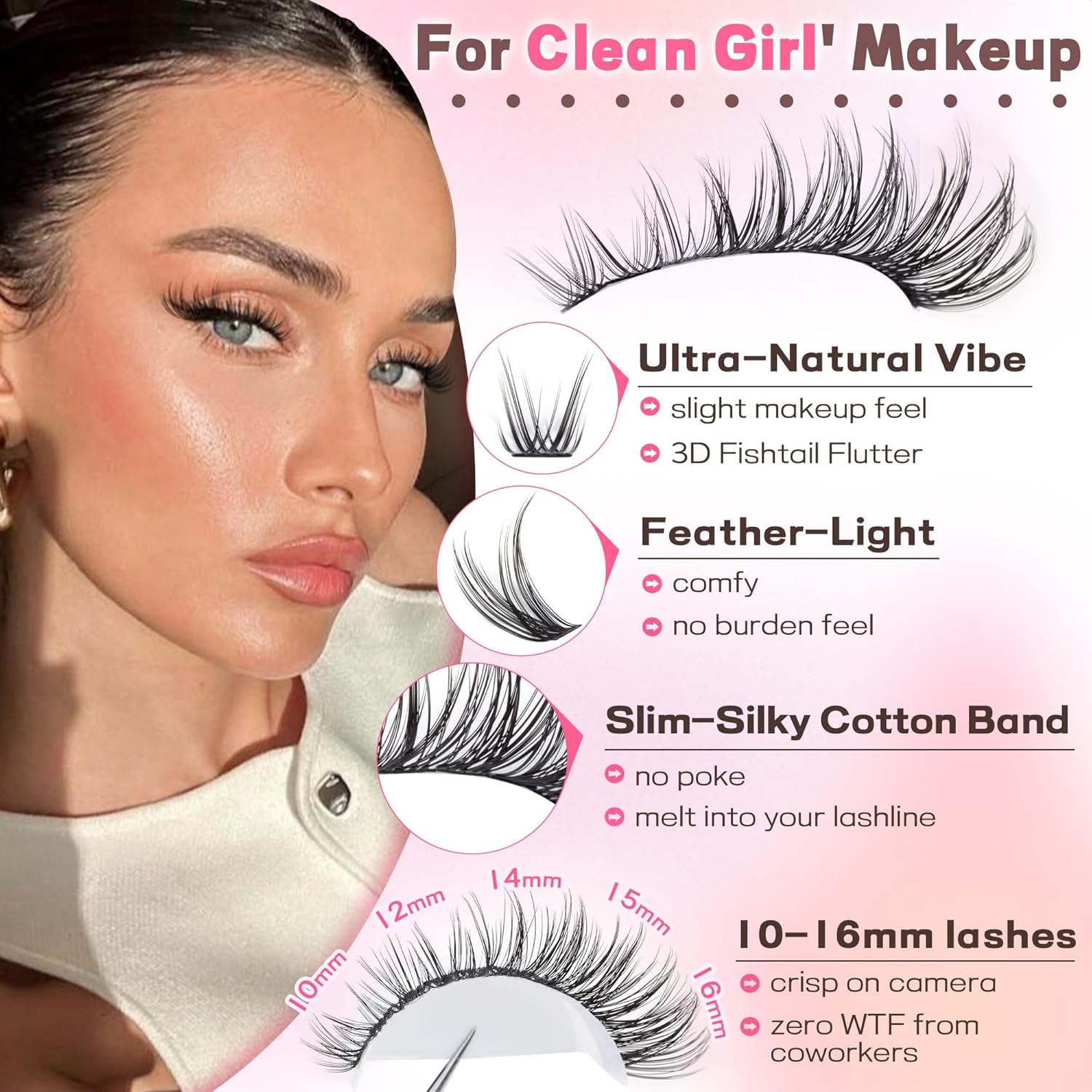 Goddvenus Lash Clusters Kit Wispy Eyelash Clusters Lashes Natural DIY Lash