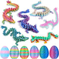 6PCS 3D Printed Dragon Eggs with Dragon Inside, Easter Basket Stuffers Mini