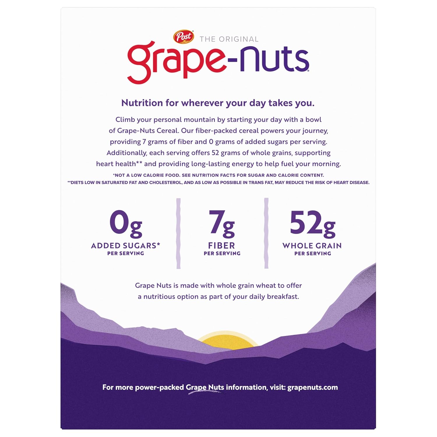 Grape-Nuts Original Cereal, Crunchy Whole Grain Wheat and Barley, Non-GMO