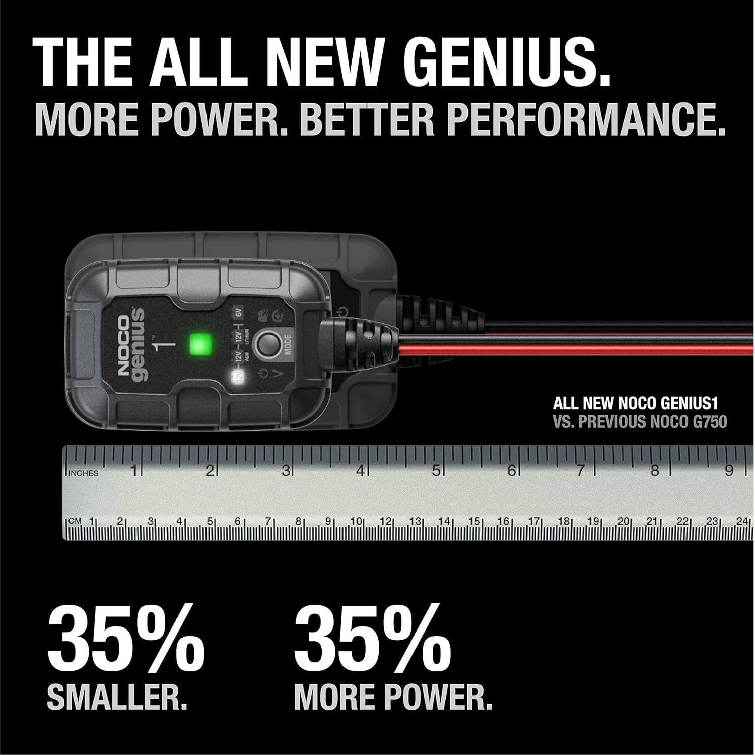 NOCO GENIUS1: 1A 6V/12V Smart Battery Charger ‰ÛÒ Automatic Maintainer, Trickle Charger & Desulfator with Overcharge Protection & Temperature Compensation ‰ÛÒ for Lead-Acid & Lithium Batteries