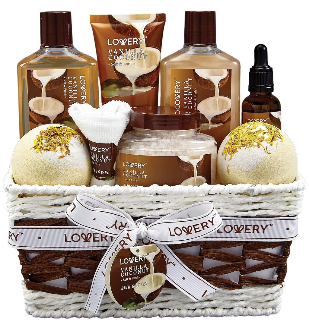 Gifts For Women Gift Basket for Women‰ÛÒ 9 Piece Set of Vanilla Coconut Home