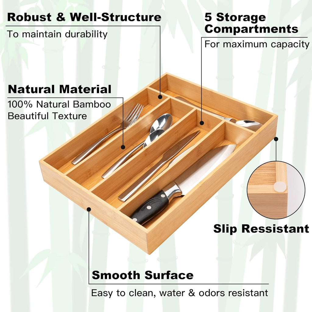 Besilord Silverware Organizer Kitchen Drawer Organizer Utensil Organizer