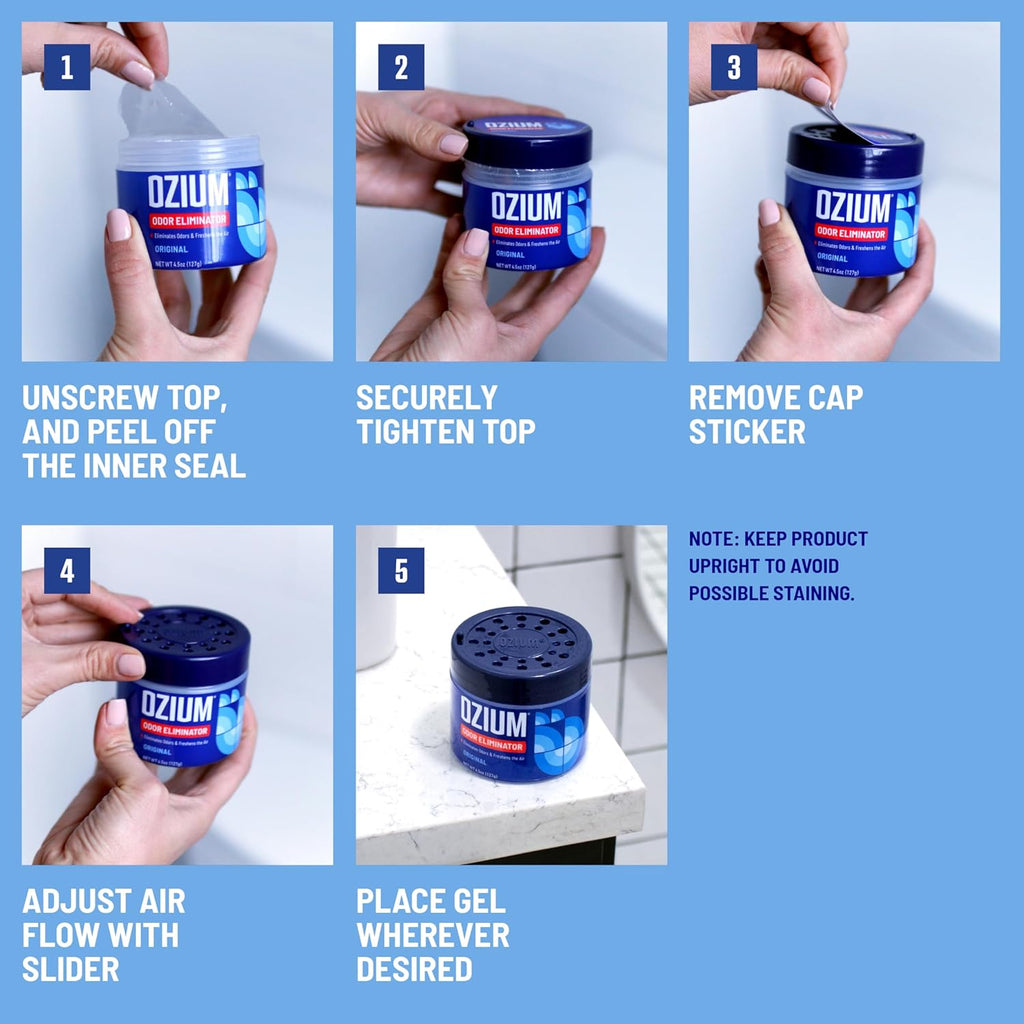 Ozium 4.5 Oz. Odor Eliminating Gel for Homes, Cars, Offices and More