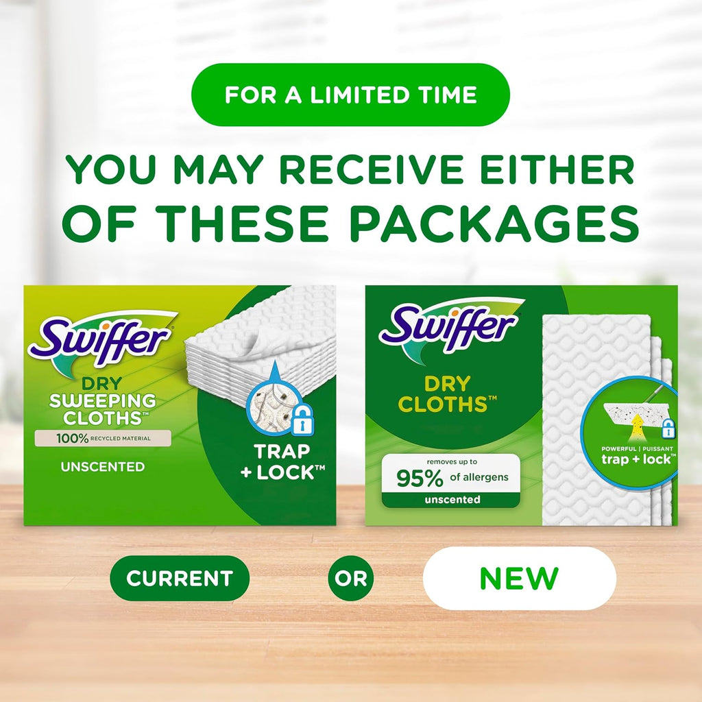 Swiffer Sweep + Mop, Dry Pads Refill, Floor Cleaner for Dirt, Dust, Hair