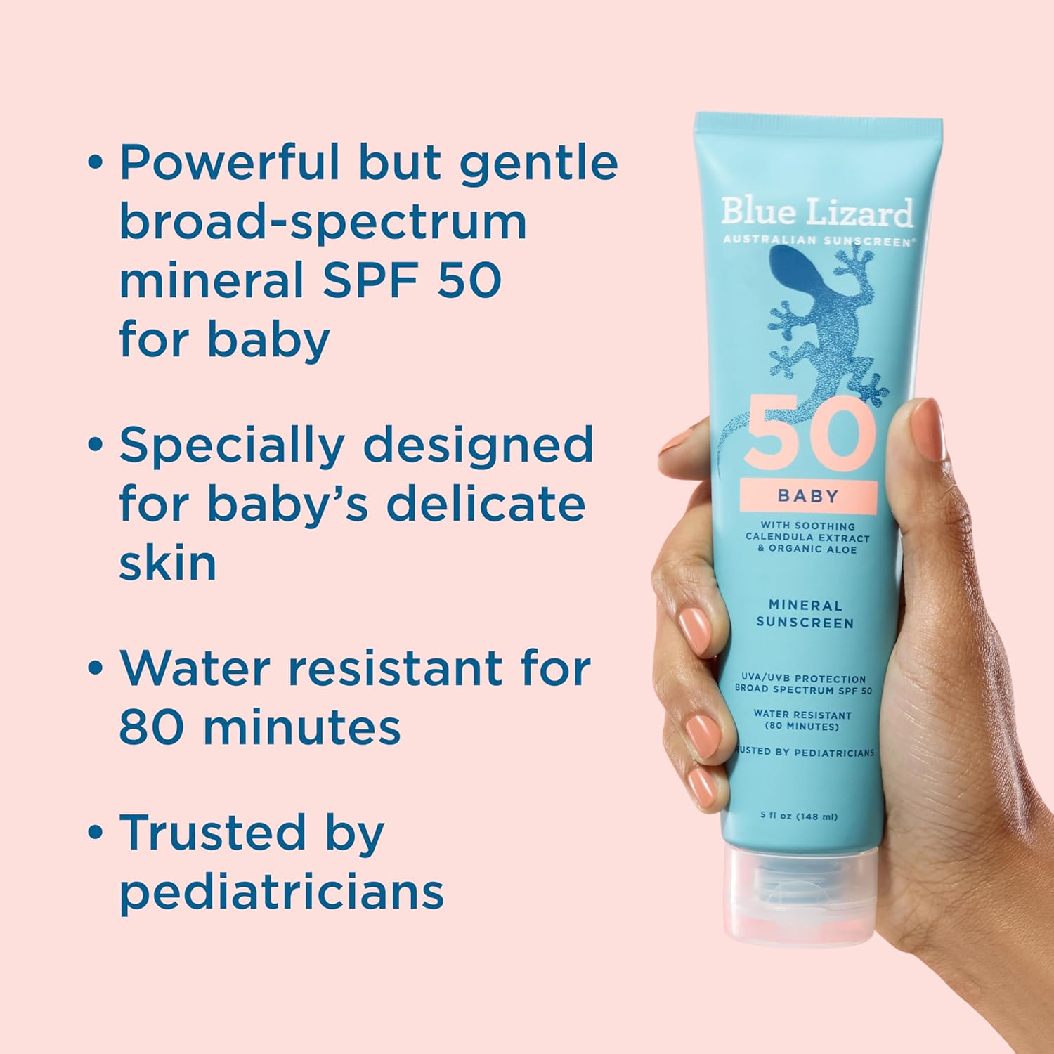 Blue Lizard BABY Mineral Sunscreen with Zinc Oxide, SPF 50+, Water Resistant