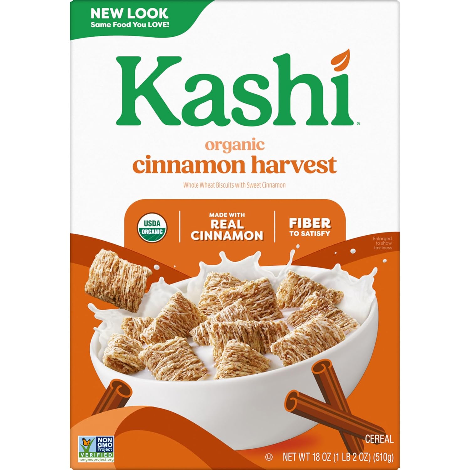 Kashi Breakfast Cereal, Organic, Whole Grain, Cinnamon Harvest, 18oz Box (1