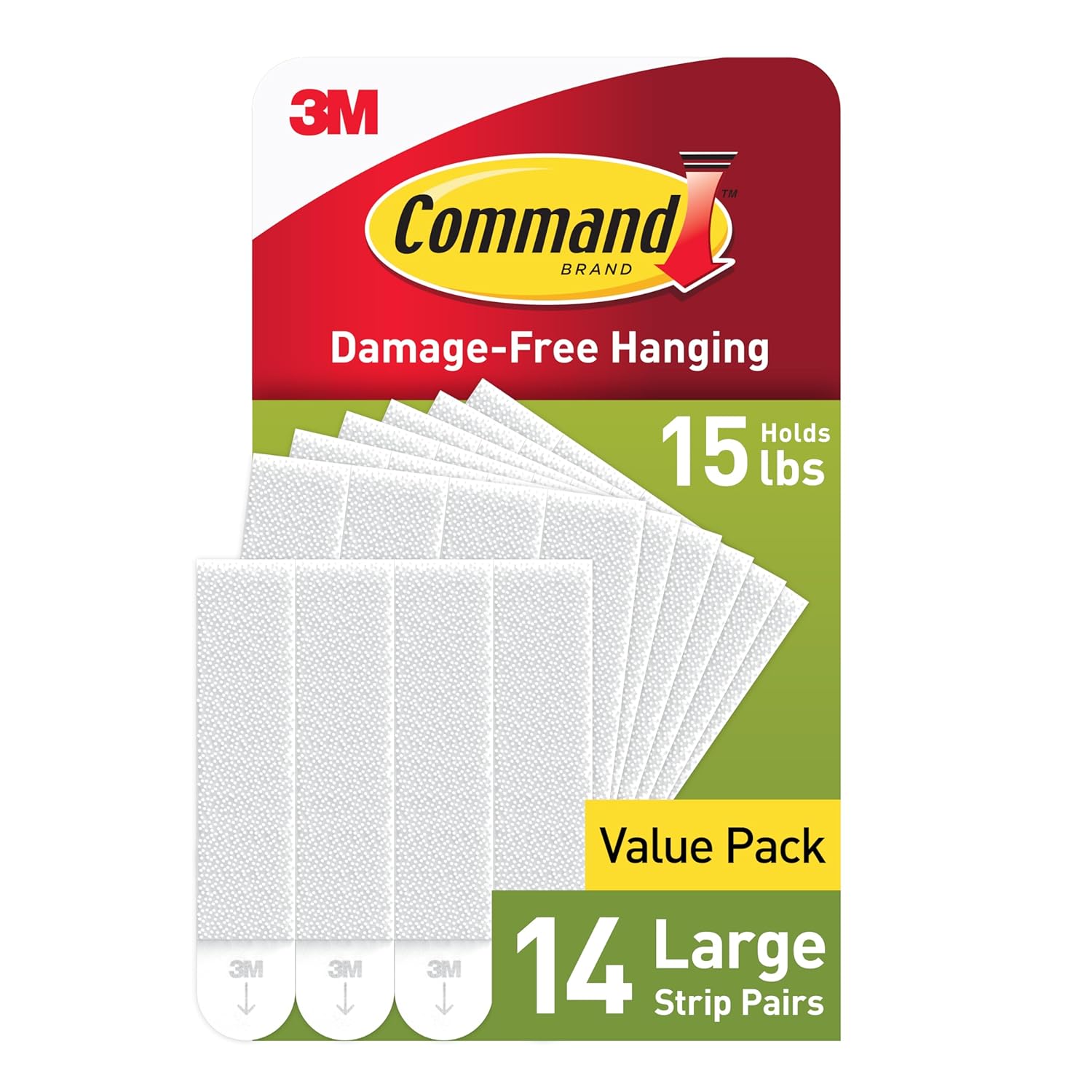 Command 15 lb Large Picture Hanging Strips 14 Pairs (28 Strips), Damage-Free