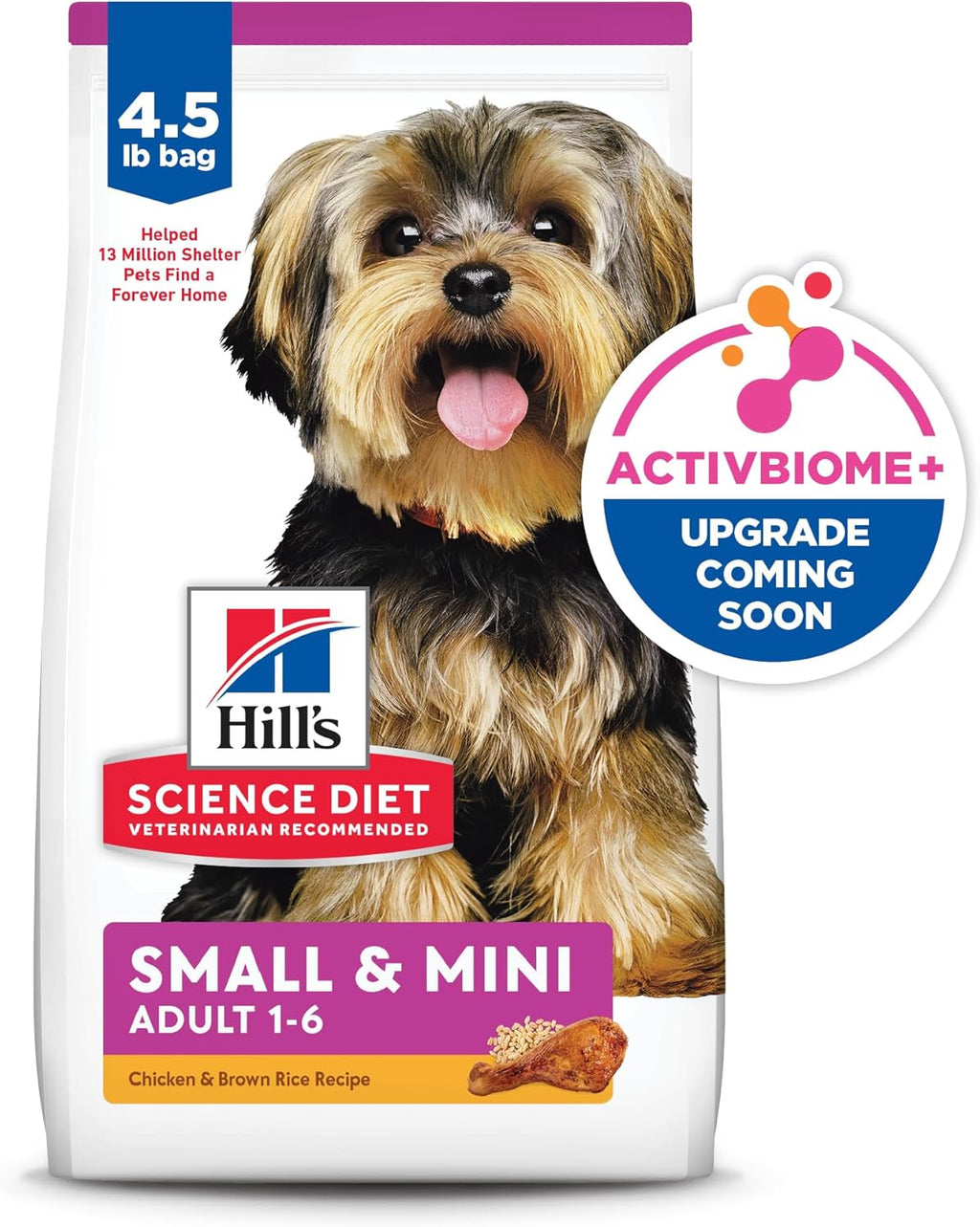 Hill's Science Diet Adult 1-6 Small & Mini Dry Dog Food, Chicken & Brown Rice, 4.5 lb. Bag