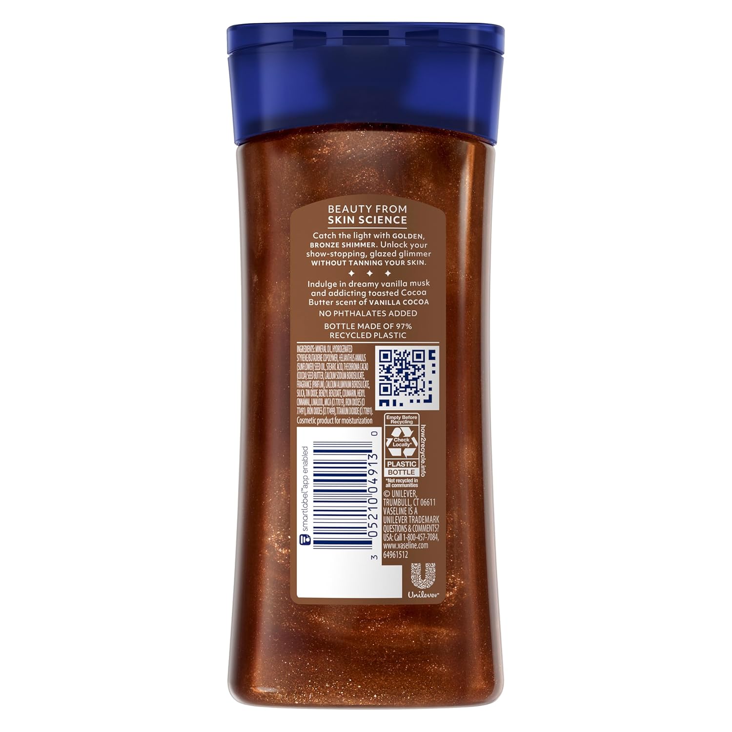 Vaseline Glazed and Glisten Golden Hour Body Gel Oil Glow Vanilla Cocoa
