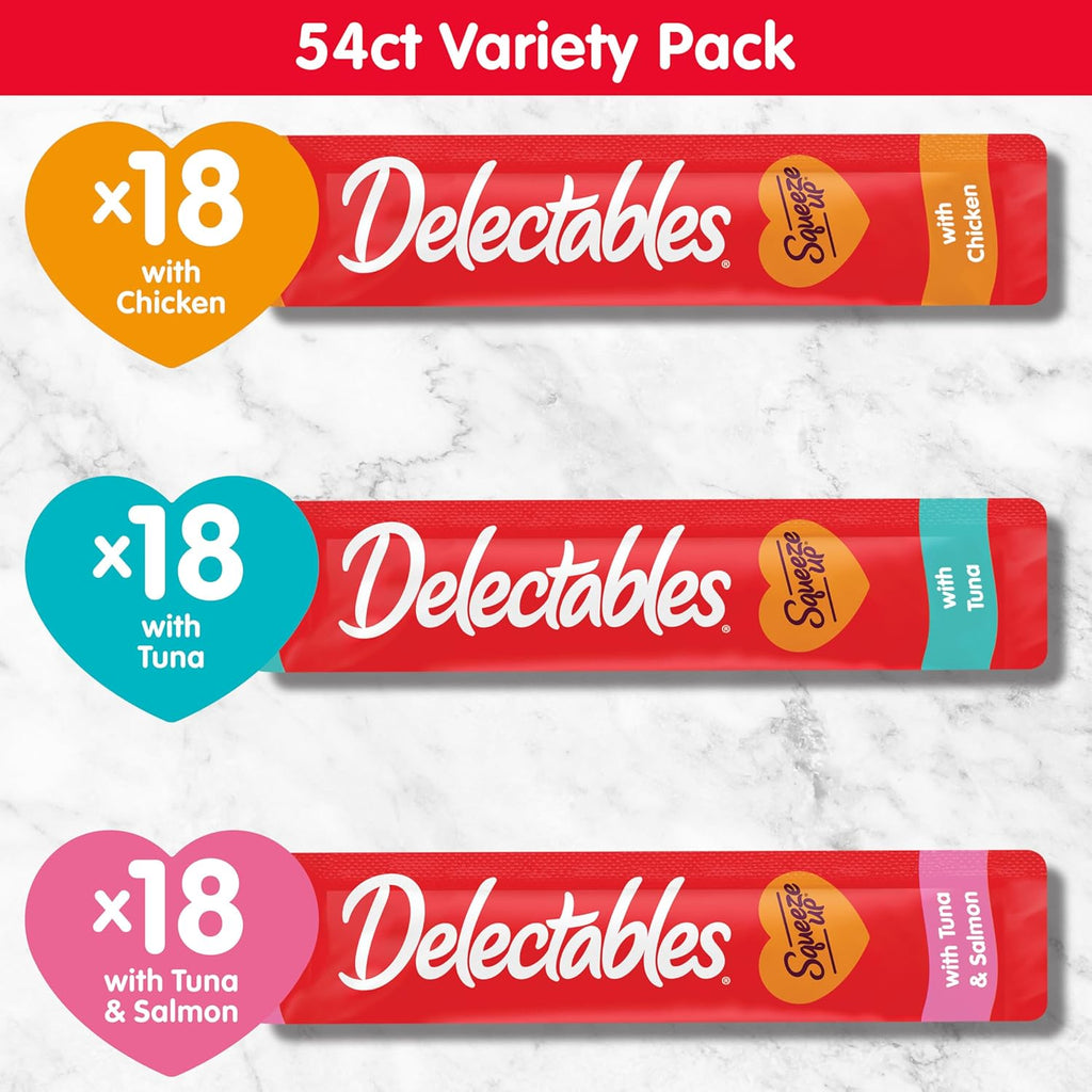 Delectables Squeeze Up Variety Pack, Creamy Squeezable Puree, Lickable Wet