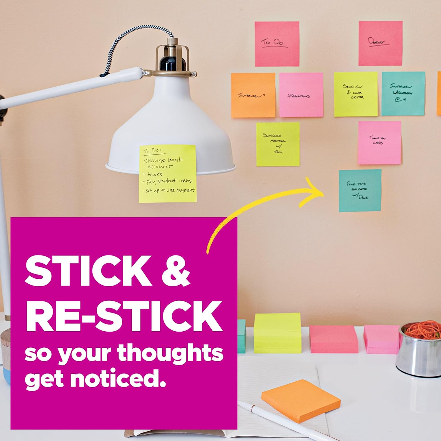 Post-it Super Sticky Notes, 24 Sticky Note Pads, 3 x 3 in., School Supplies